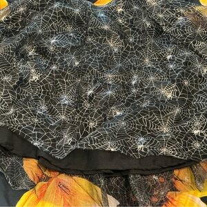 Black Spider Web Skater Skirt